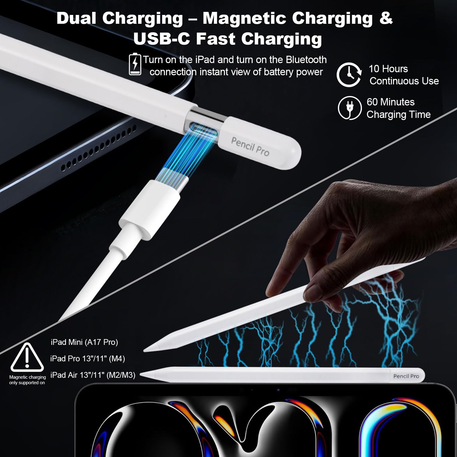 Amazon | 磁気ワイヤレス充電デバイス付きiPad用スタイラスペン。互換